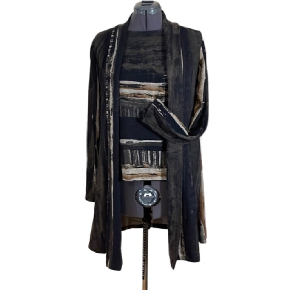 (Get 2!) Robert Kitchen Matching Drop Sleeve Top with Long Cardigan Set